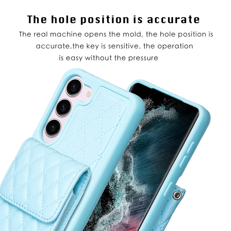 For Samsung Galaxy S23 5G Vertical Wallet Rhombic Leather Phone Case