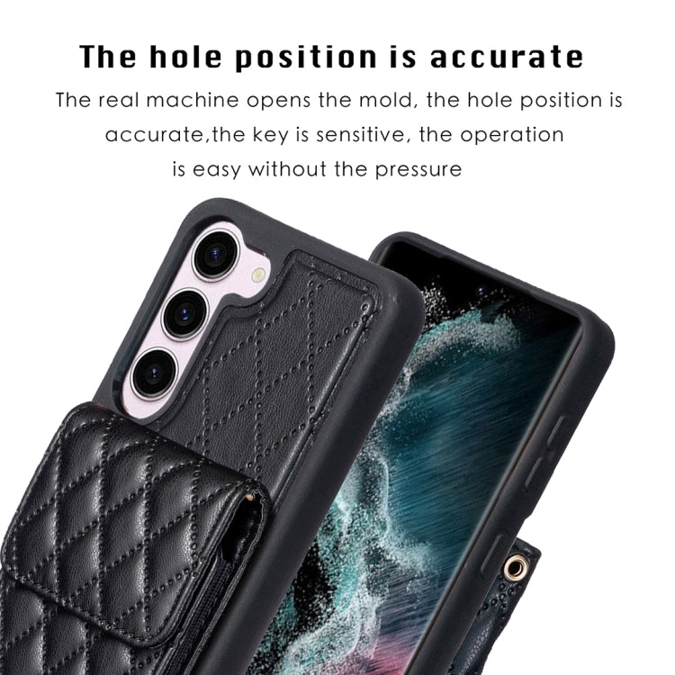 For Samsung Galaxy S23 5G Vertical Wallet Rhombic Leather Phone Case