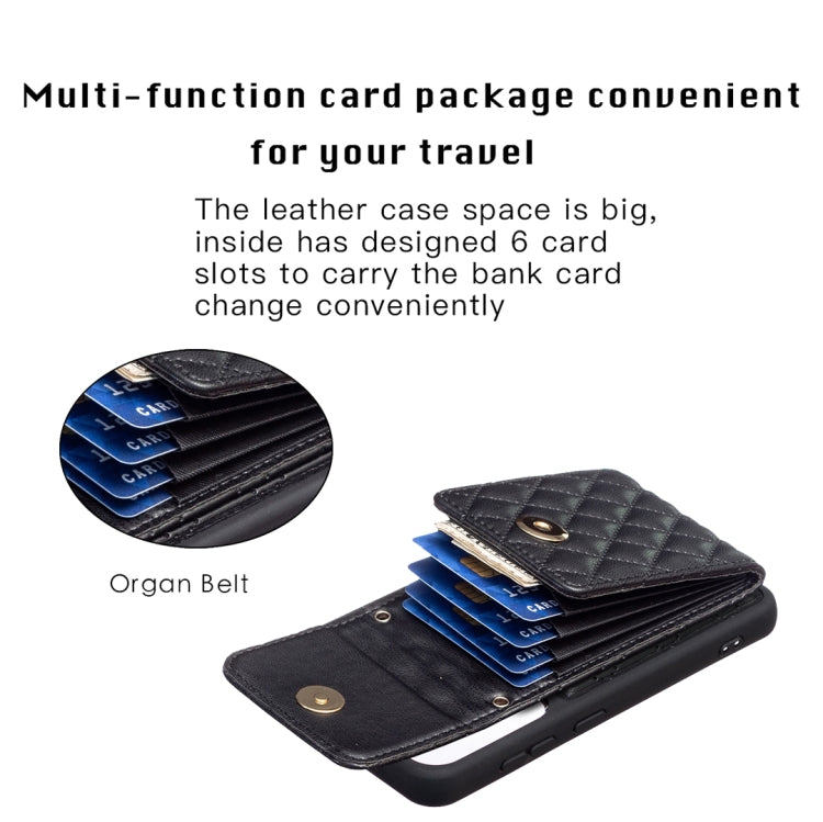 For Samsung Galaxy S23 5G Vertical Wallet Rhombic Leather Phone Case