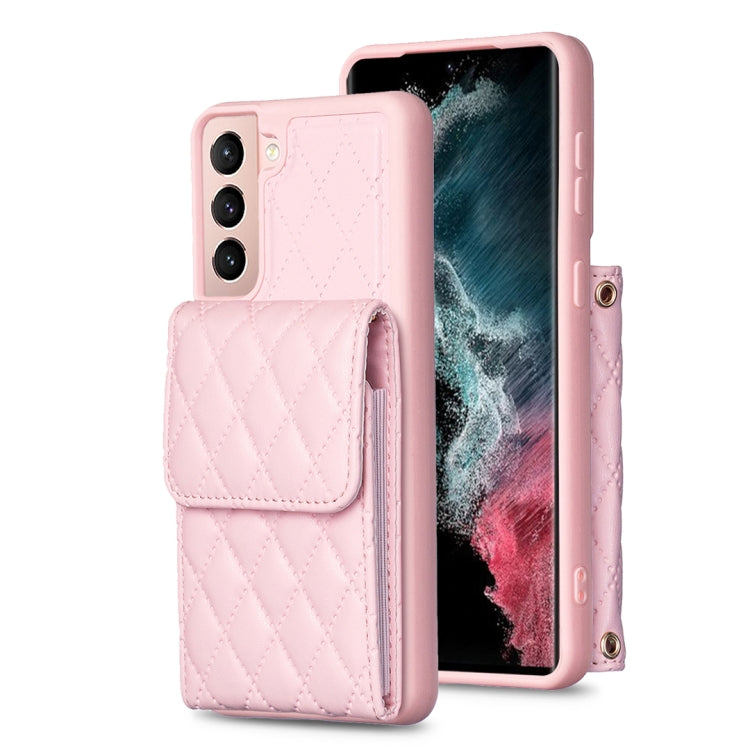 For Samsung Galaxy S21 5G Vertical Wallet Rhombic Leather Phone Case