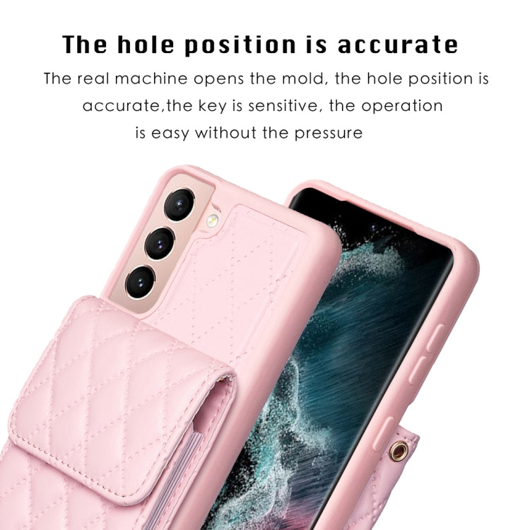 For Samsung Galaxy S21 5G Vertical Wallet Rhombic Leather Phone Case