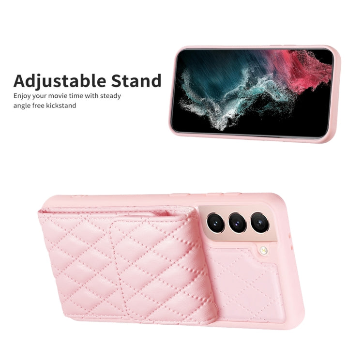 For Samsung Galaxy S21 5G Vertical Wallet Rhombic Leather Phone Case