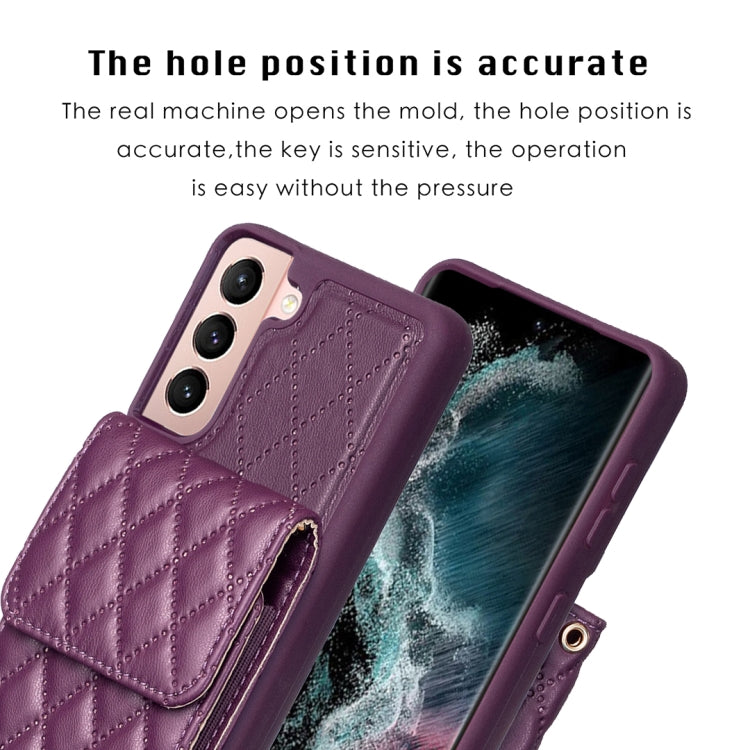 For Samsung Galaxy S21 5G Vertical Wallet Rhombic Leather Phone Case