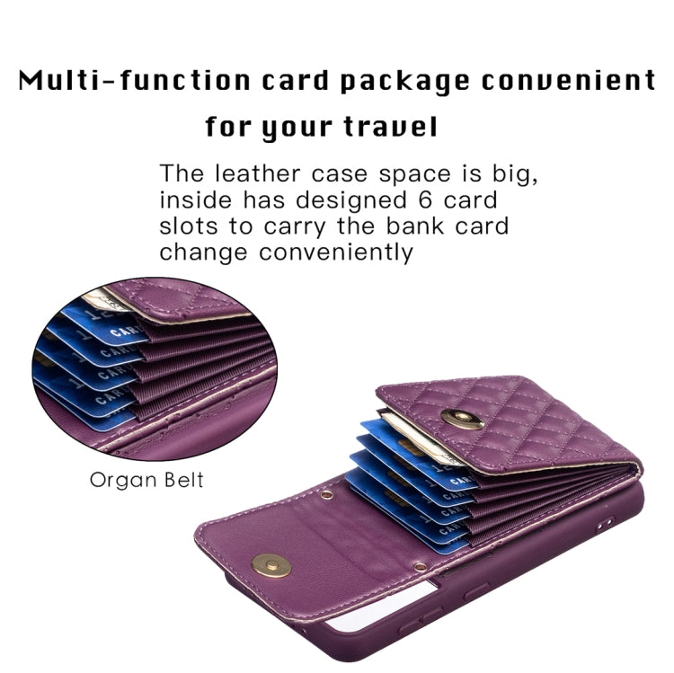 For Samsung Galaxy S21 5G Vertical Wallet Rhombic Leather Phone Case