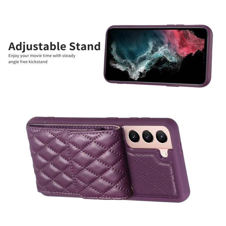 For Samsung Galaxy S21 5G Vertical Wallet Rhombic Leather Phone Case