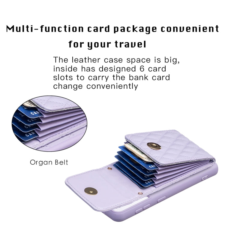 For Samsung Galaxy S21 5G Vertical Wallet Rhombic Leather Phone Case