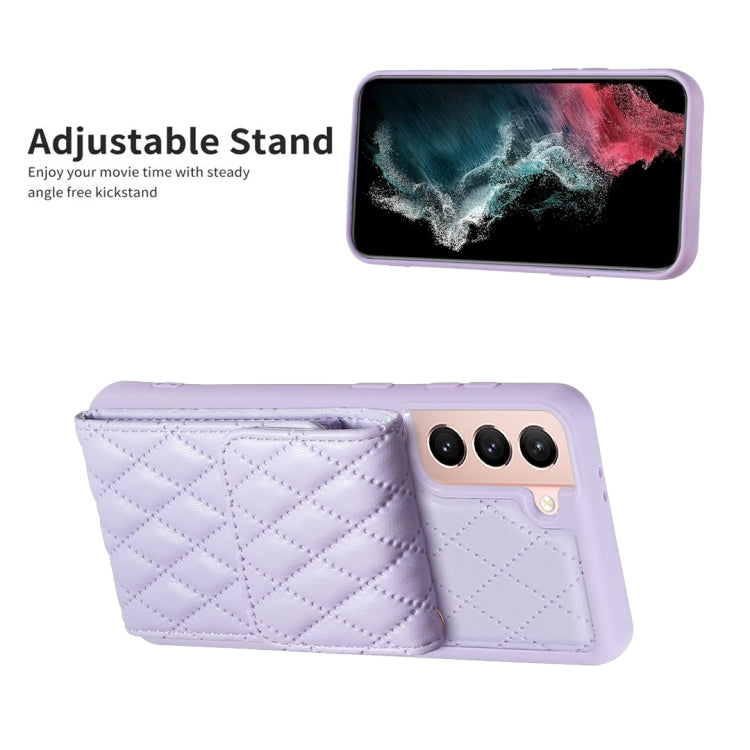 For Samsung Galaxy S21 5G Vertical Wallet Rhombic Leather Phone Case