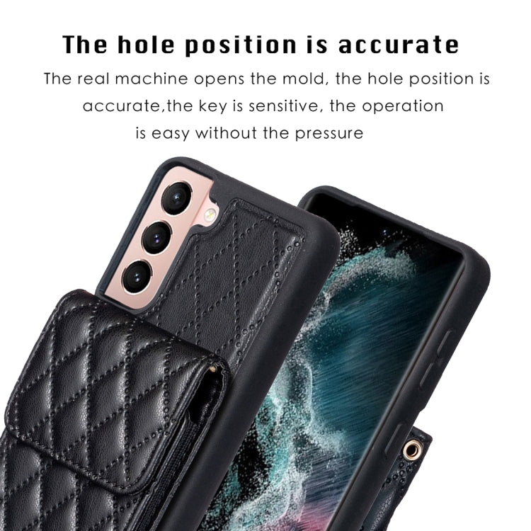 For Samsung Galaxy S21 5G Vertical Wallet Rhombic Leather Phone Case