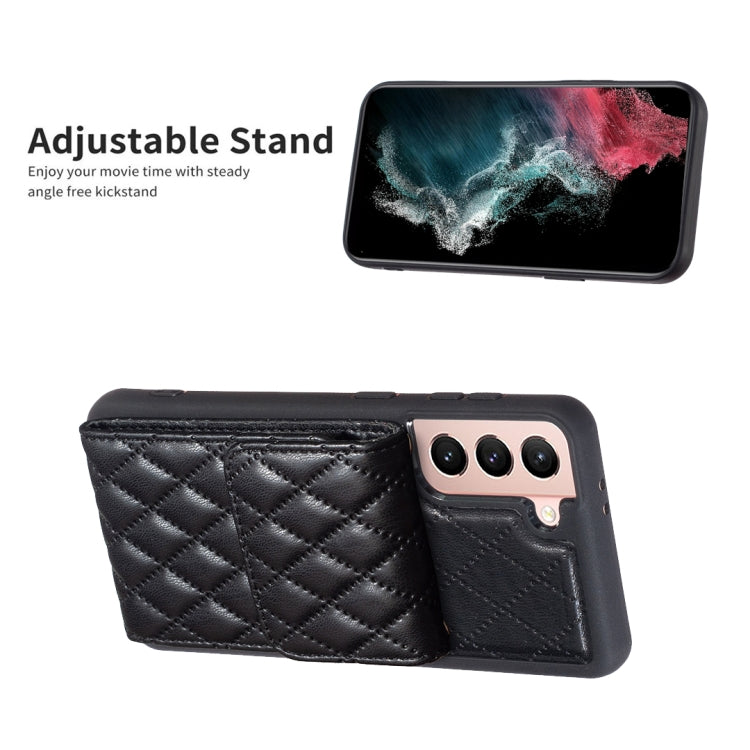 For Samsung Galaxy S21 5G Vertical Wallet Rhombic Leather Phone Case