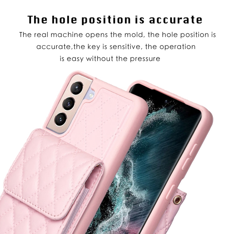 For Samsung Galaxy S21+ 5G Vertical Wallet Rhombic Leather Phone Case