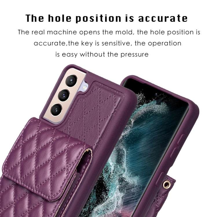 For Samsung Galaxy S21+ 5G Vertical Wallet Rhombic Leather Phone Case
