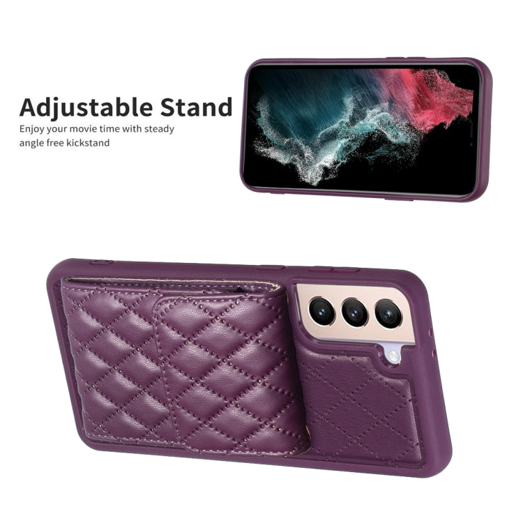 For Samsung Galaxy S21+ 5G Vertical Wallet Rhombic Leather Phone Case