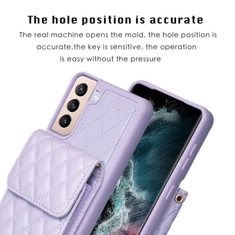 For Samsung Galaxy S21+ 5G Vertical Wallet Rhombic Leather Phone Case