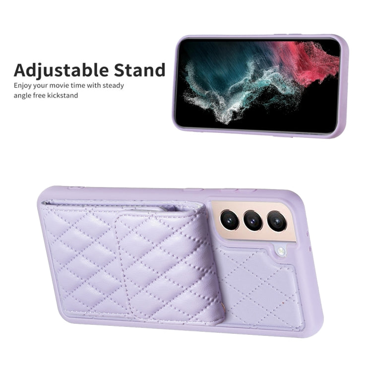 For Samsung Galaxy S21+ 5G Vertical Wallet Rhombic Leather Phone Case