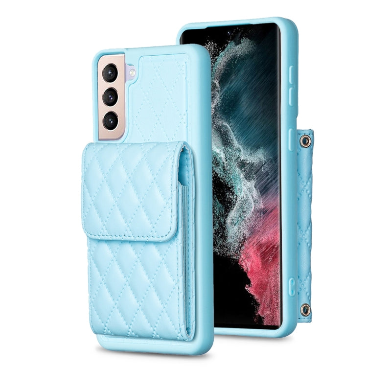 For Samsung Galaxy S21+ 5G Vertical Wallet Rhombic Leather Phone Case