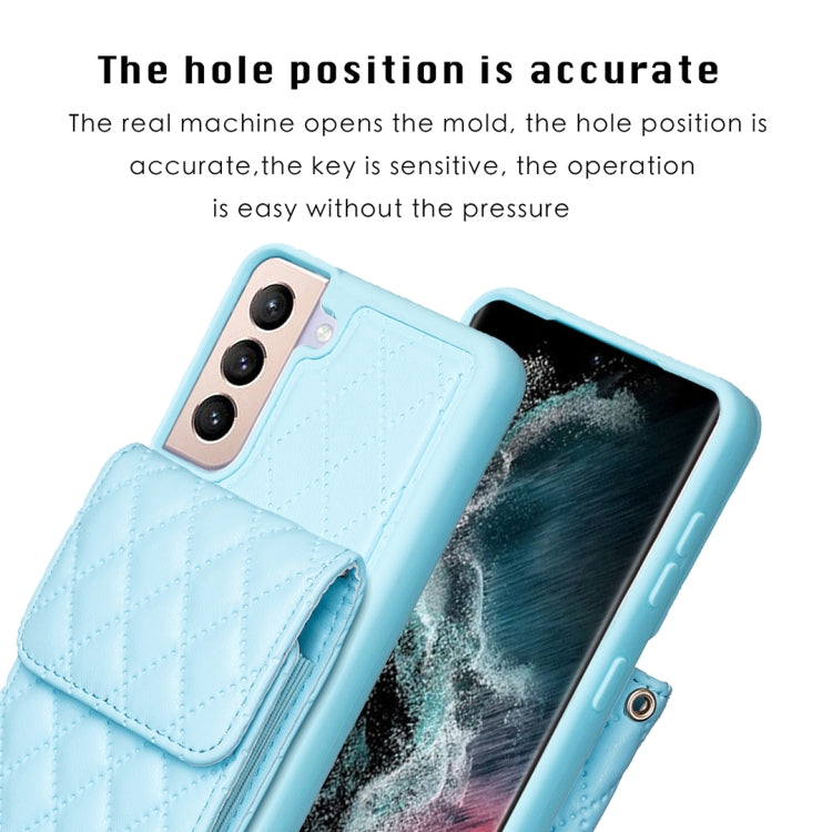 For Samsung Galaxy S21+ 5G Vertical Wallet Rhombic Leather Phone Case