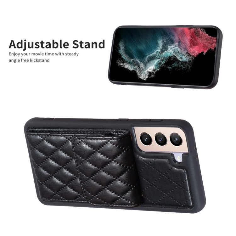 For Samsung Galaxy S21+ 5G Vertical Wallet Rhombic Leather Phone Case