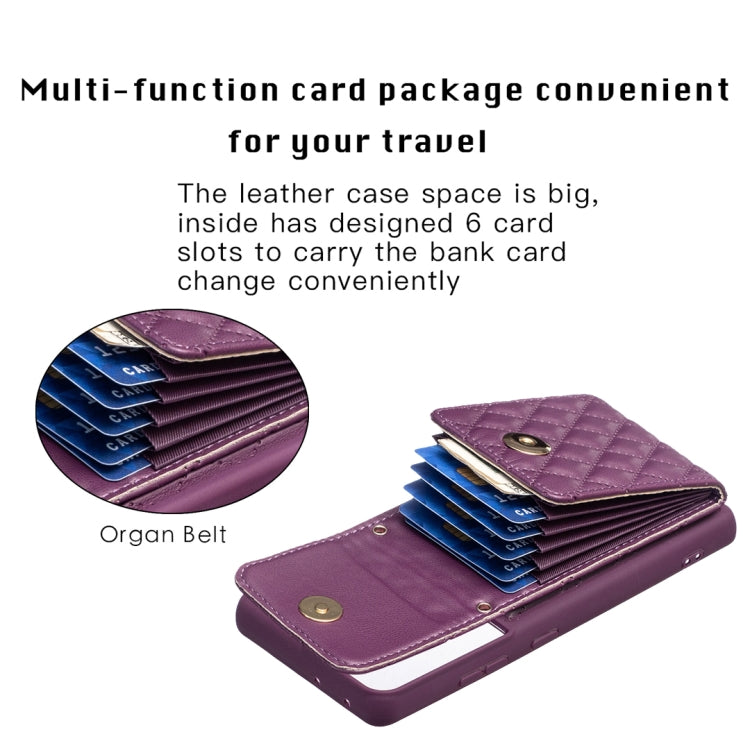 For Samsung Galaxy S21 Ultra 5G Vertical Wallet Rhombic Leather Phone Case