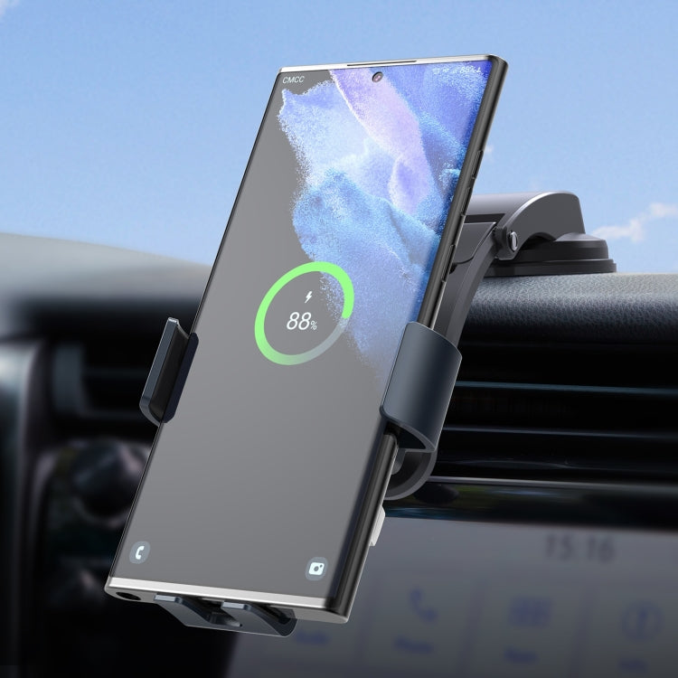 For Samsung Galaxy Z Flip4 / 3 C35 Fan Cooling Dual Coil Car Phone Holder Wireless Charger