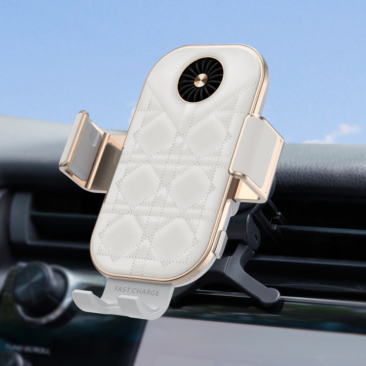 For Samsung Galaxy Z Flip4 / 3 C38 Fan Cooling Dual Coil Car Phone Holder Wireless Charger