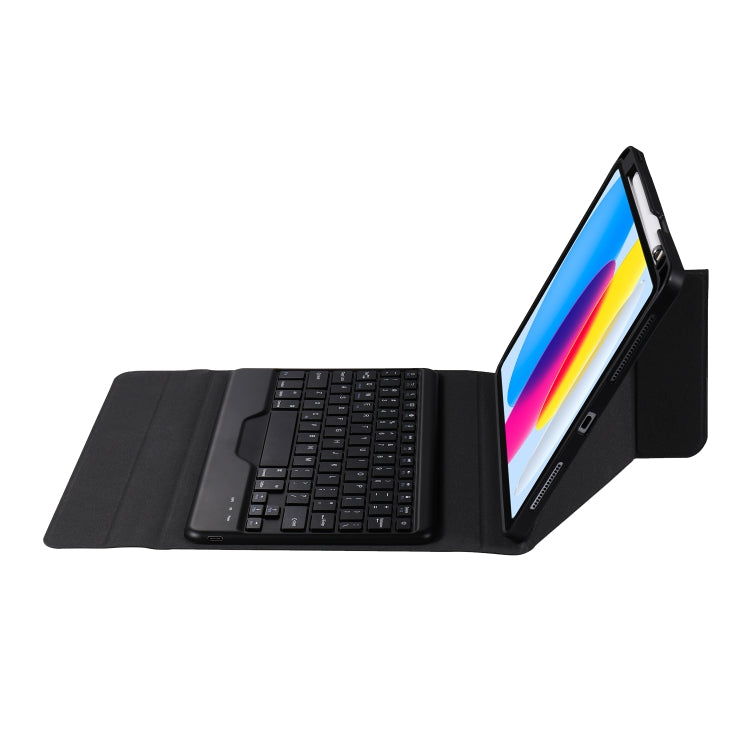 For iPad 10th Gen 10.9 2022 B10 Triangle Holder Tablet Bluetooth Keyboard Leather Case