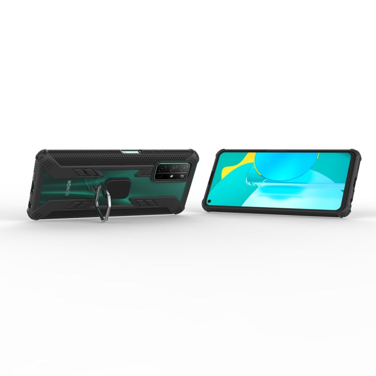 For Huawei Honor 30S PC + TPU Anti-fall Protective Case with Invisible Ring Holder(Black)