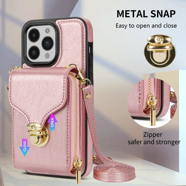 For iPhone 14 Pro Max Zipper Hardware Card Wallet Phone Case