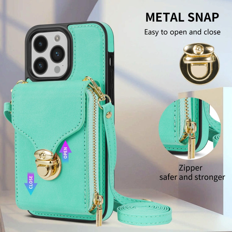 For iPhone 14 Pro Max Zipper Hardware Card Wallet Phone Case