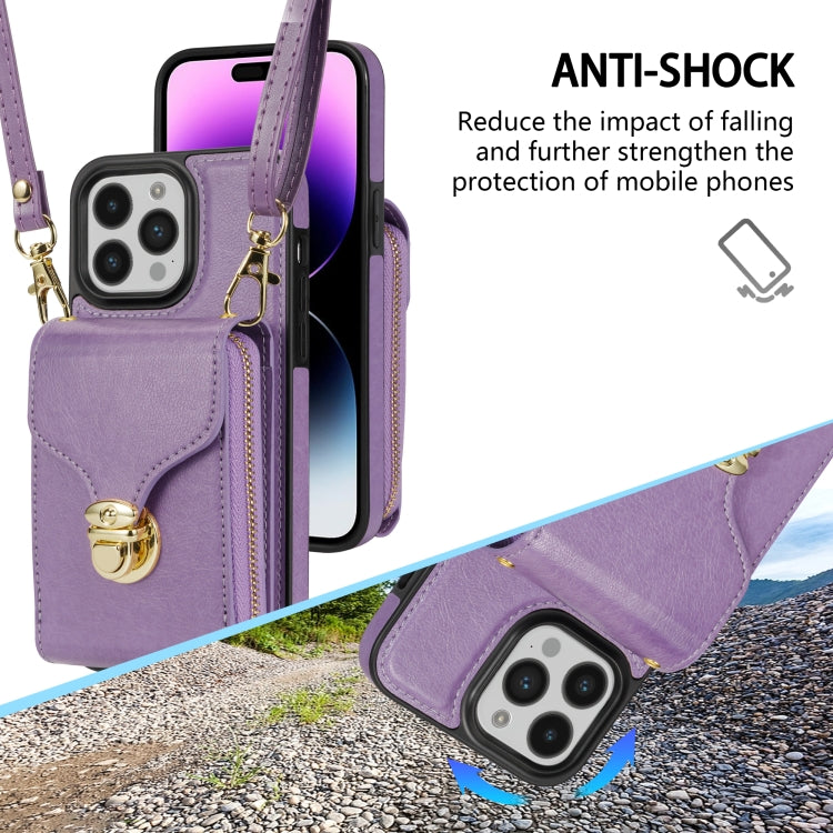For iPhone 14 Pro Max Zipper Hardware Card Wallet Phone Case