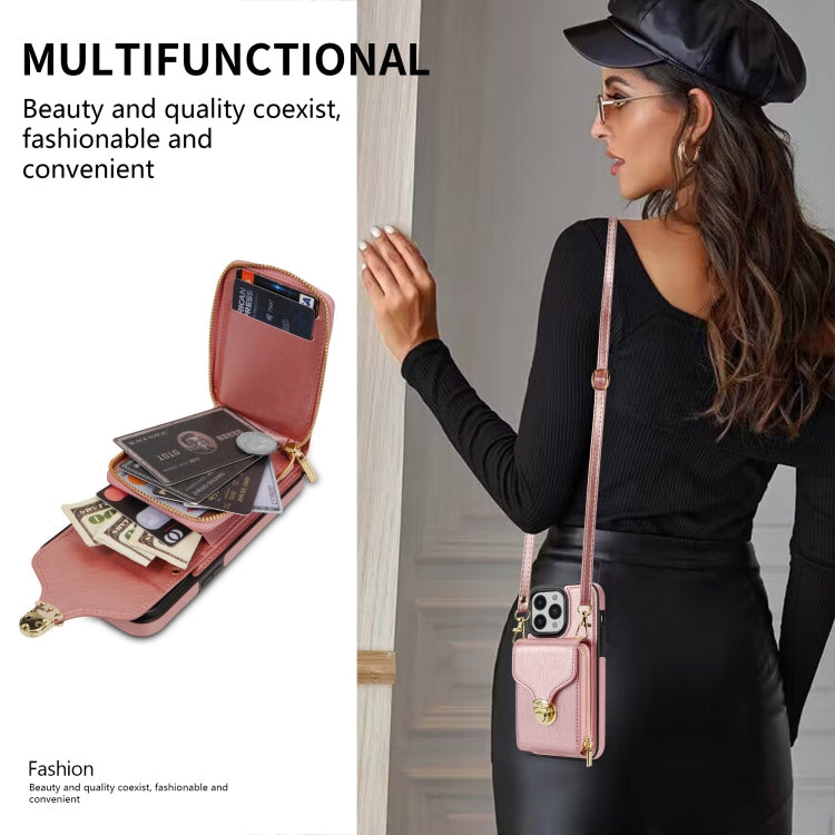 For iPhone 14 Pro Zipper Hardware Card Wallet Phone Case