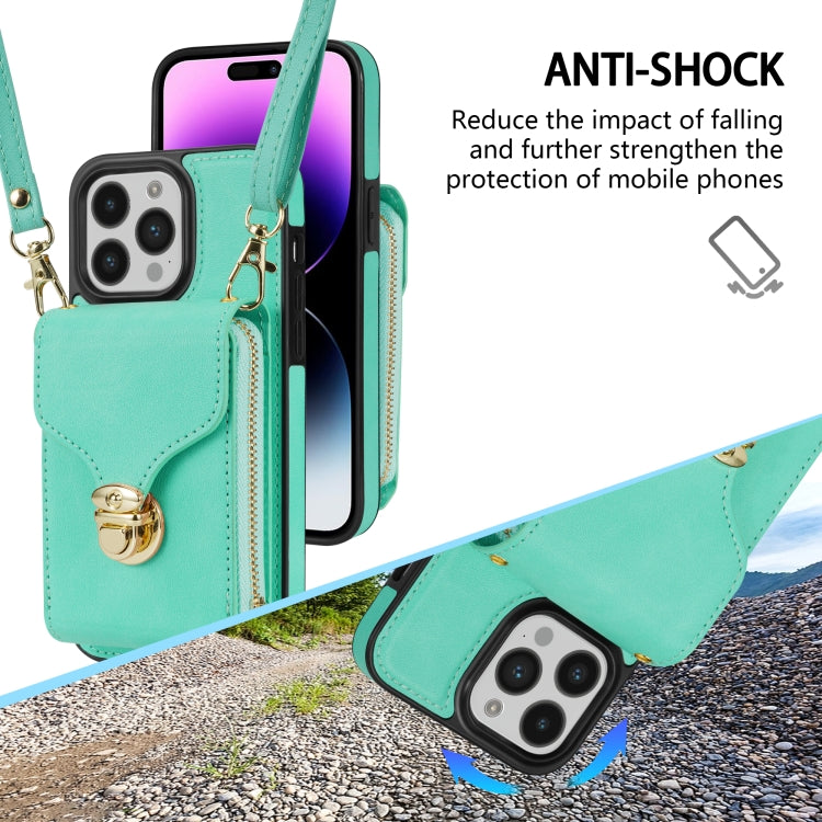 For iPhone 14 Pro Zipper Hardware Card Wallet Phone Case