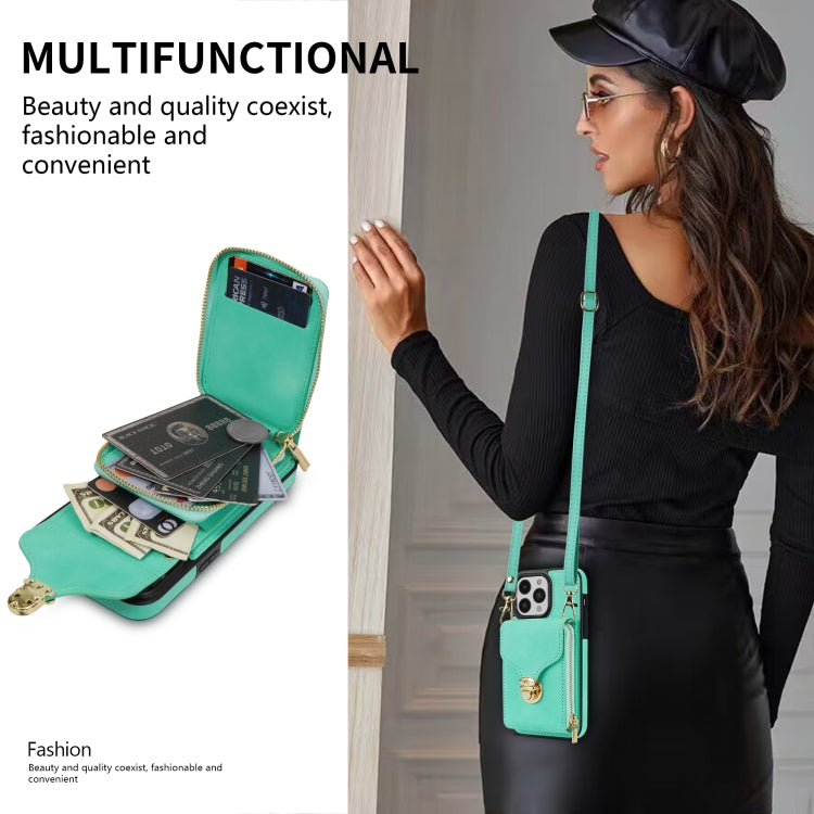 For iPhone 14 Pro Zipper Hardware Card Wallet Phone Case