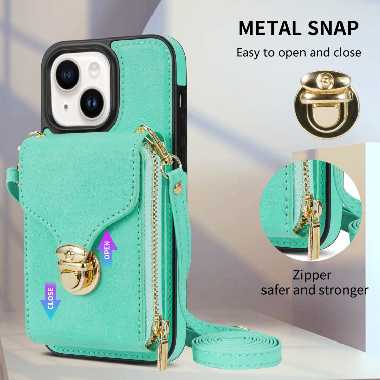For iPhone 14 / 13 Zipper Hardware Card Wallet Phone Case