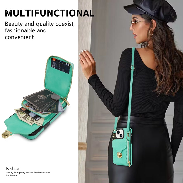 For iPhone 14 / 13 Zipper Hardware Card Wallet Phone Case