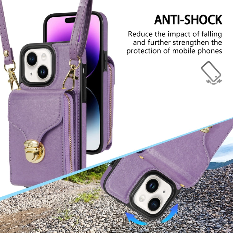 For iPhone 14 / 13 Zipper Hardware Card Wallet Phone Case