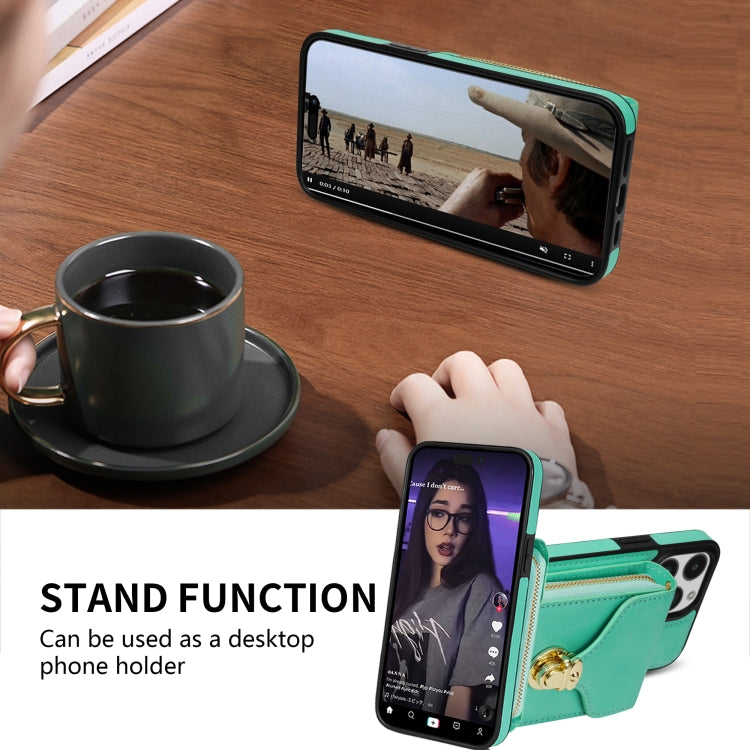 For iPhone 13 Pro Max Zipper Hardware Card Wallet Phone Case