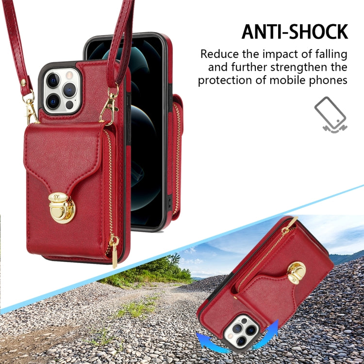 For iPhone 13 Pro Zipper Hardware Card Wallet Phone Case