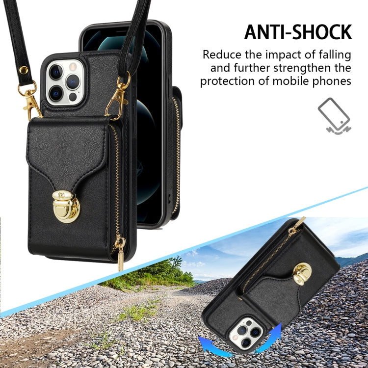 For iPhone 13 Pro Zipper Hardware Card Wallet Phone Case