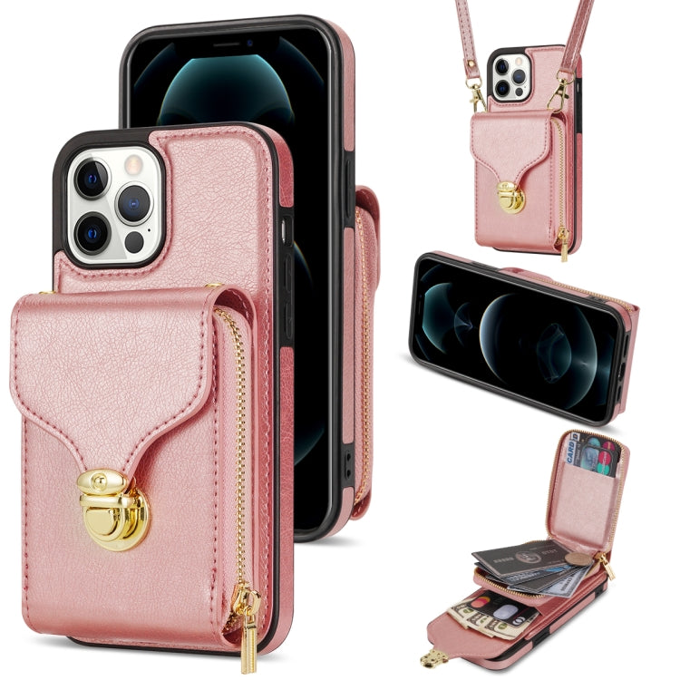 For iPhone 13 Pro Zipper Hardware Card Wallet Phone Case