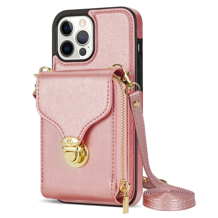 For iPhone 13 Pro Zipper Hardware Card Wallet Phone Case