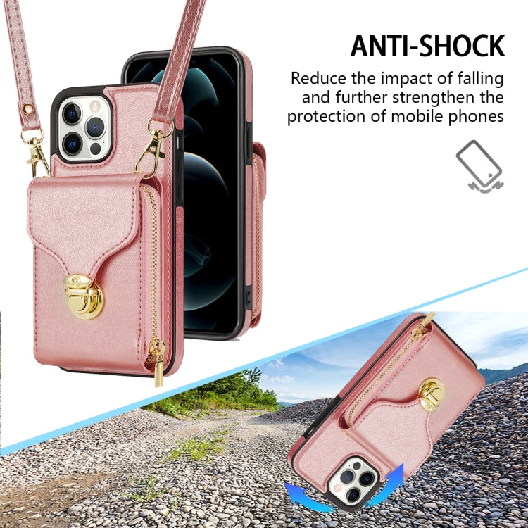 For iPhone 13 Pro Zipper Hardware Card Wallet Phone Case