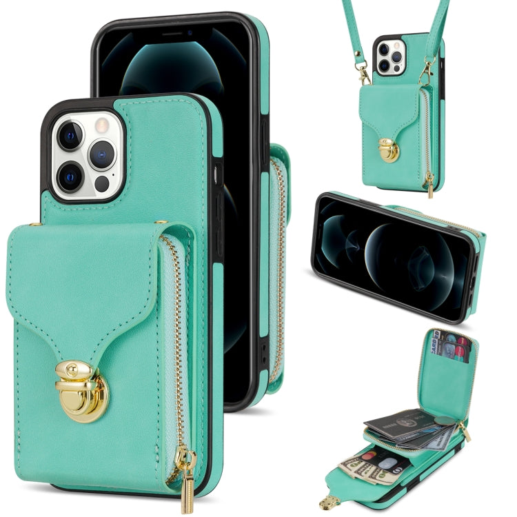 For iPhone 13 Pro Zipper Hardware Card Wallet Phone Case
