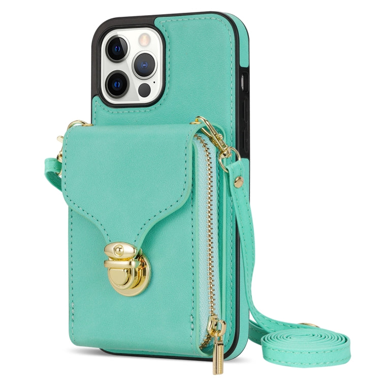 For iPhone 13 Pro Zipper Hardware Card Wallet Phone Case