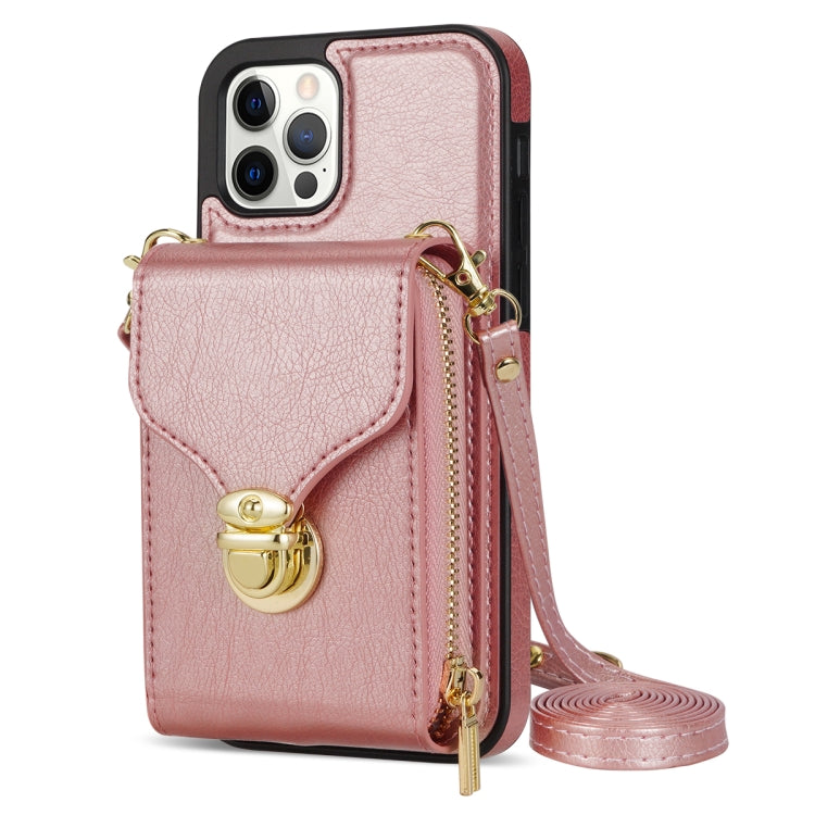 For iPhone 12 Pro Max Zipper Hardware Card Wallet Phone Case