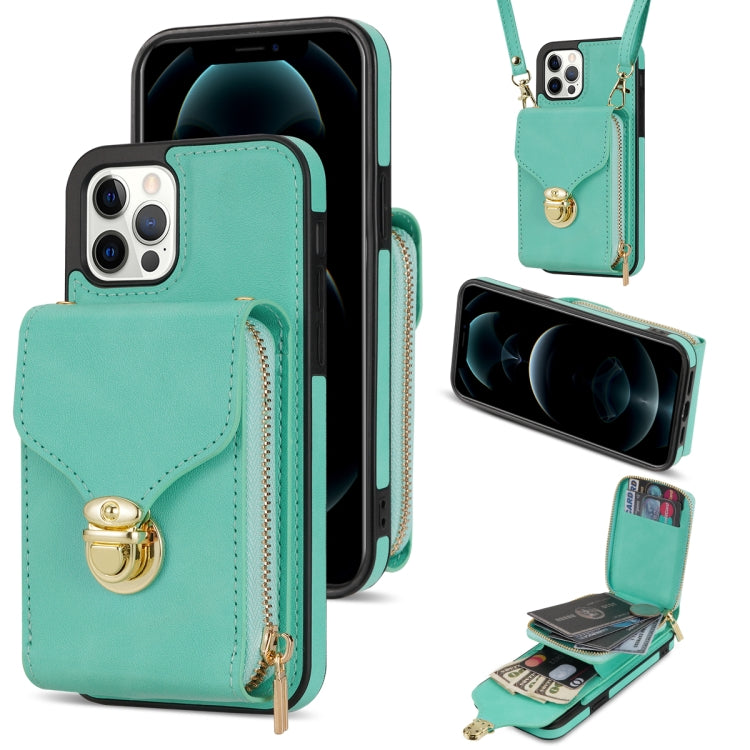 For iPhone 12 Pro Max Zipper Hardware Card Wallet Phone Case