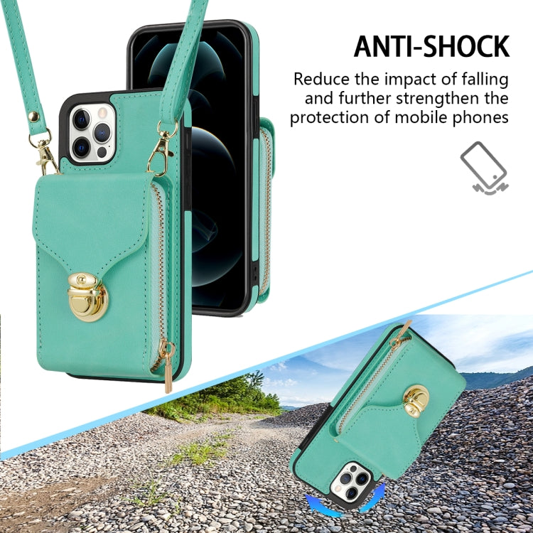 For iPhone 12 Pro Max Zipper Hardware Card Wallet Phone Case