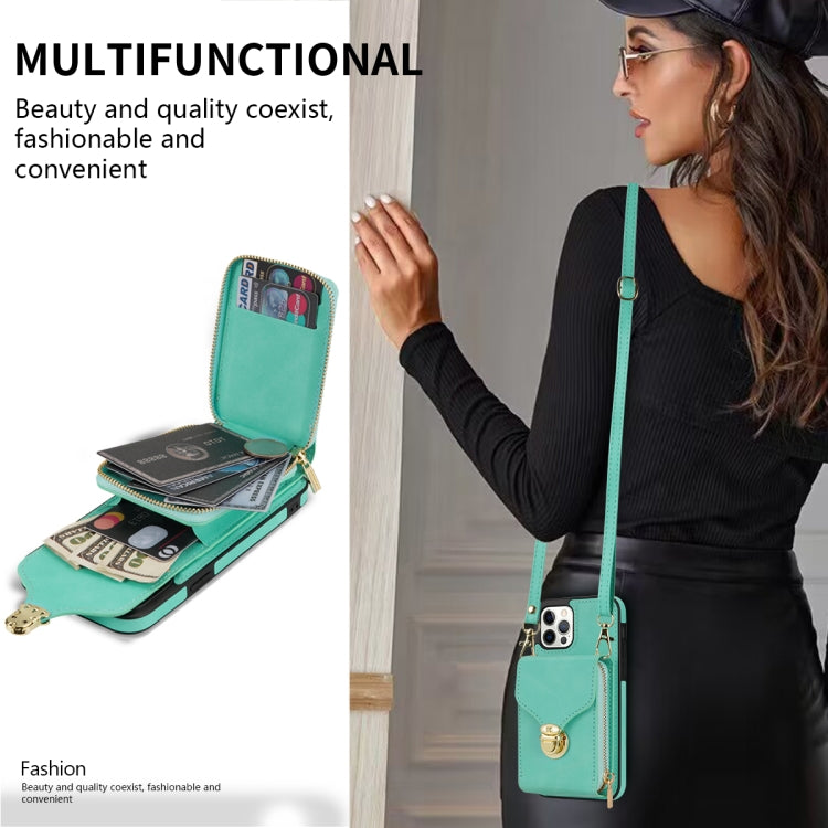 For iPhone 12 Pro Max Zipper Hardware Card Wallet Phone Case