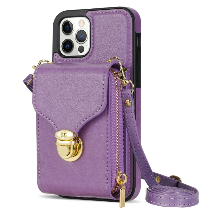 For iPhone 12 Pro Max Zipper Hardware Card Wallet Phone Case