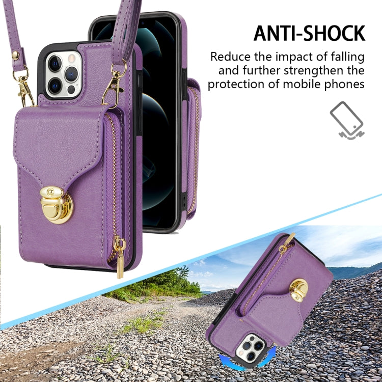 For iPhone 12 Pro Max Zipper Hardware Card Wallet Phone Case