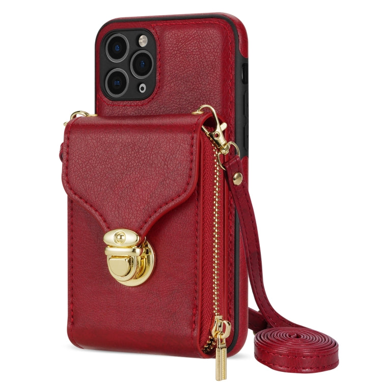 For iPhone 11 Pro Max Zipper Hardware Card Wallet Phone Case